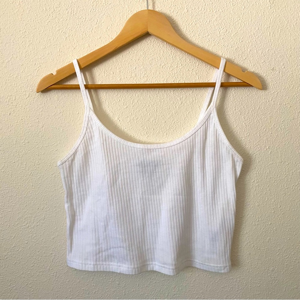 White Cropped Tank